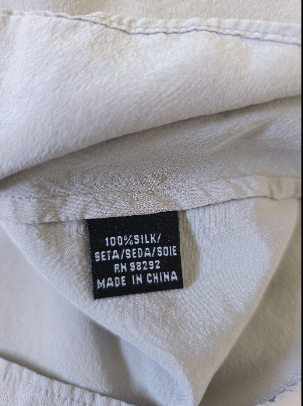 Tibi 100% Silk Grey Blouse With Black Detail - Picture 8 of 8
